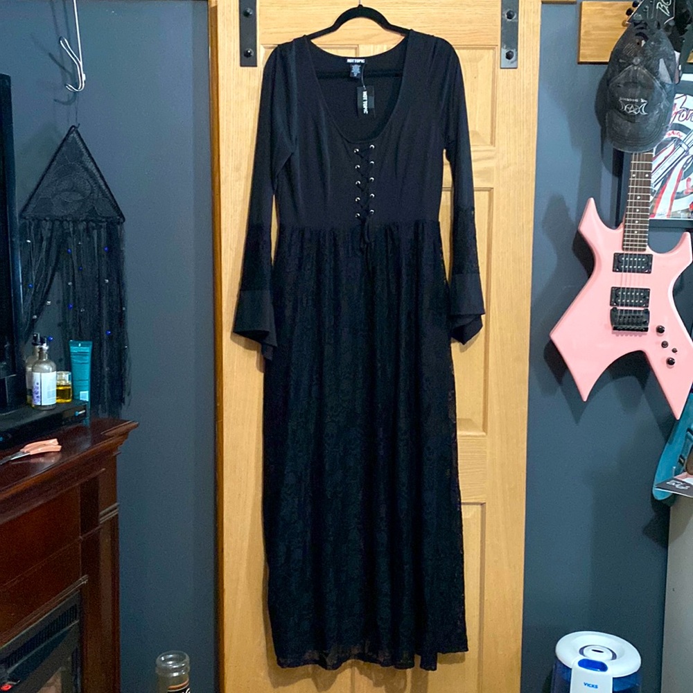 Black boho style dress